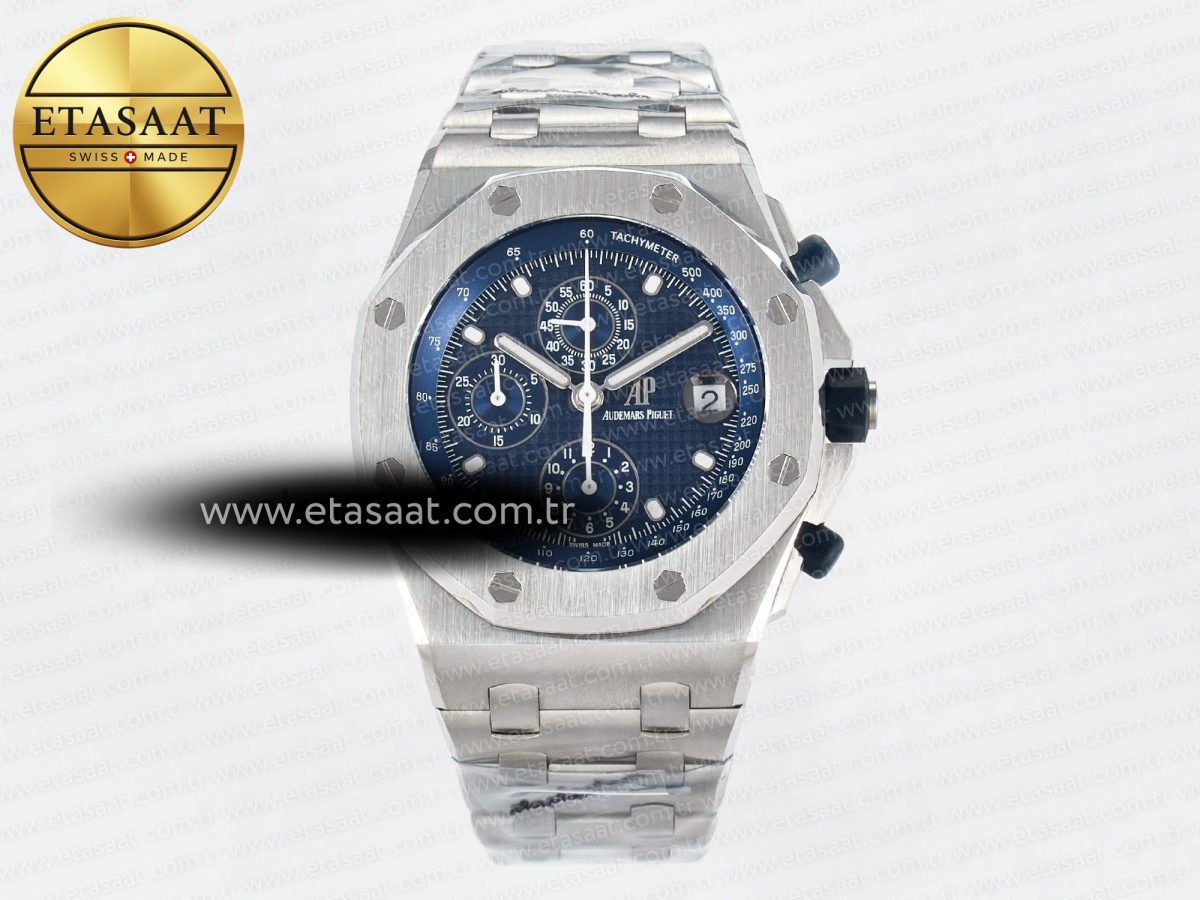 Audemars Piguet Royal Oak Offshore 42mm Re-edition SS TKF Best Edition Blue Dial on SS Bracelet A7750 - Görsel 3