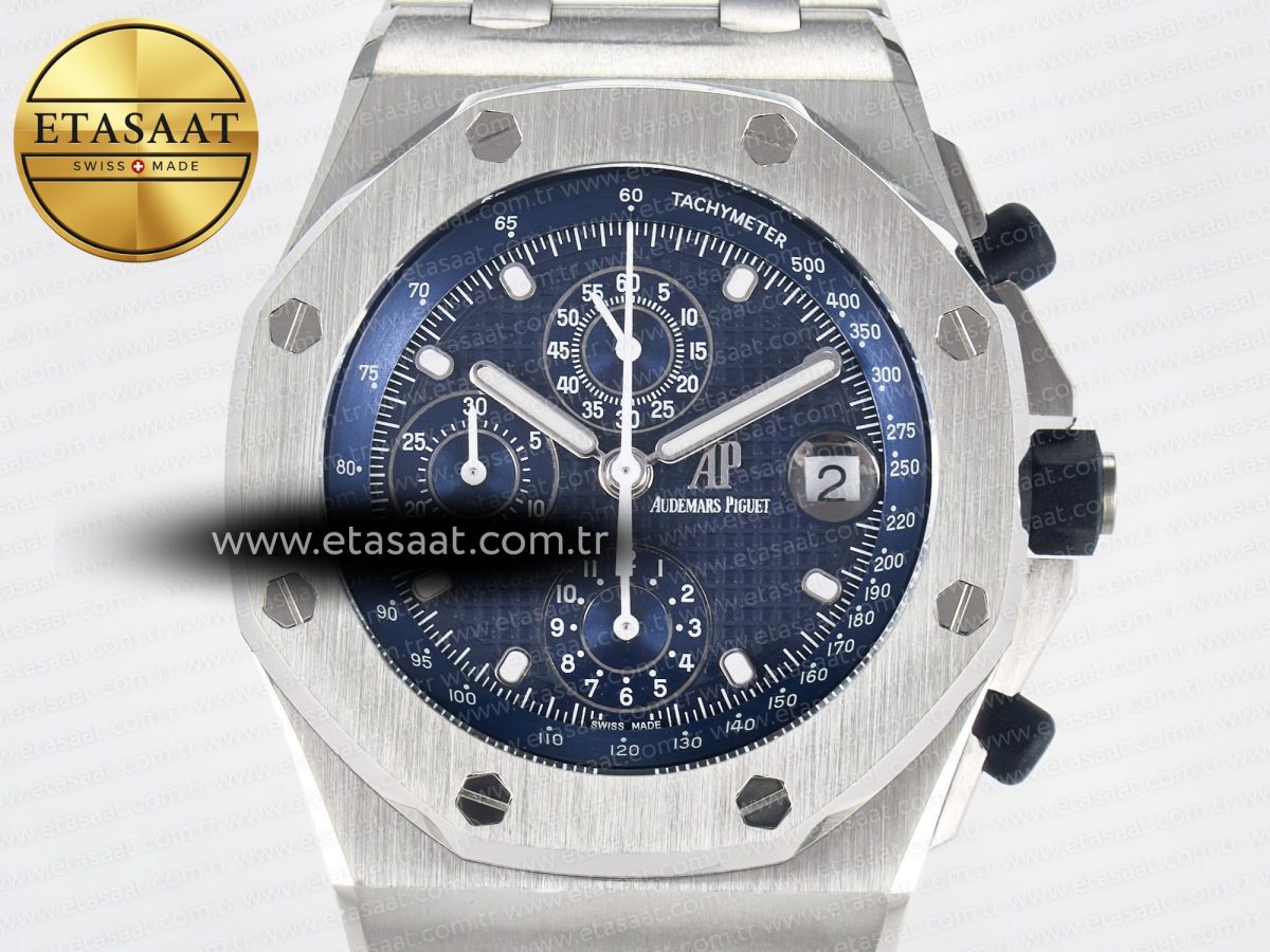 Audemars Piguet Royal Oak Offshore 42mm Re-edition SS TKF Best Edition Blue Dial on SS Bracelet A7750 - Görsel 4