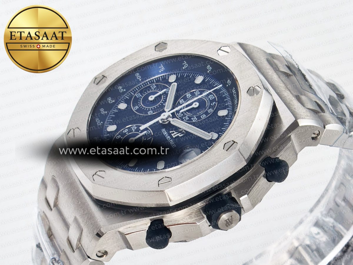 Audemars Piguet Royal Oak Offshore 42mm Re-edition SS TKF Best Edition Blue Dial on SS Bracelet A7750 - Görsel 6
