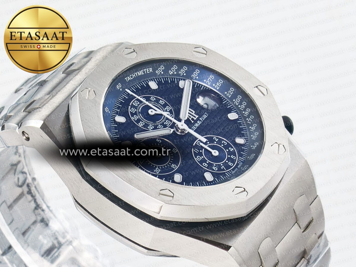 Audemars Piguet Royal Oak Offshore 42mm Re-edition SS TKF Best Edition Blue Dial on SS Bracelet A7750 - Görsel 7