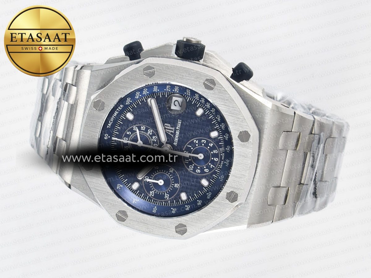 Audemars Piguet Royal Oak Offshore 42mm Re-edition SS TKF Best Edition Blue Dial on SS Bracelet A7750 - Görsel 9
