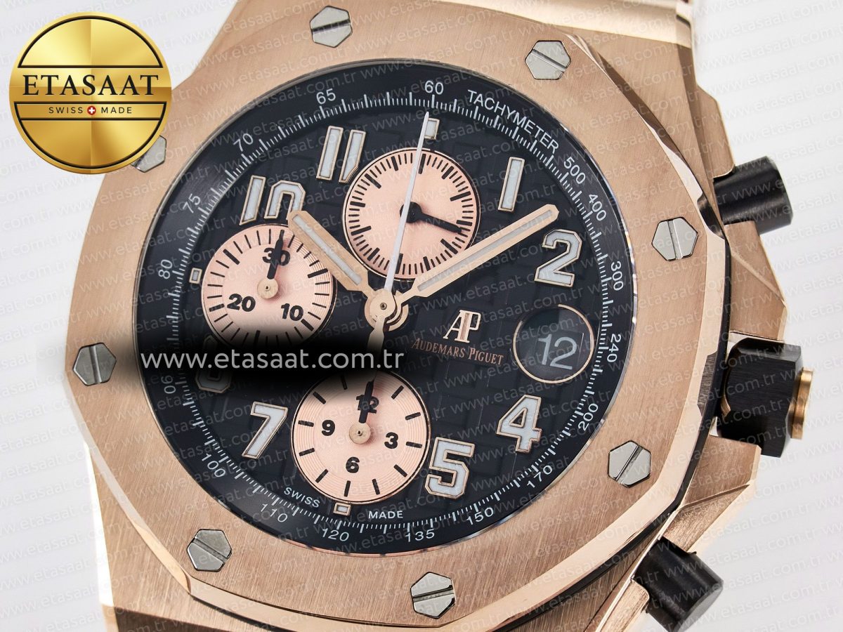 Audemars Piguet Royal Oak Offshore 42mm Best Edition Black Dial on RG Bracelet A7750 - Görsel 10