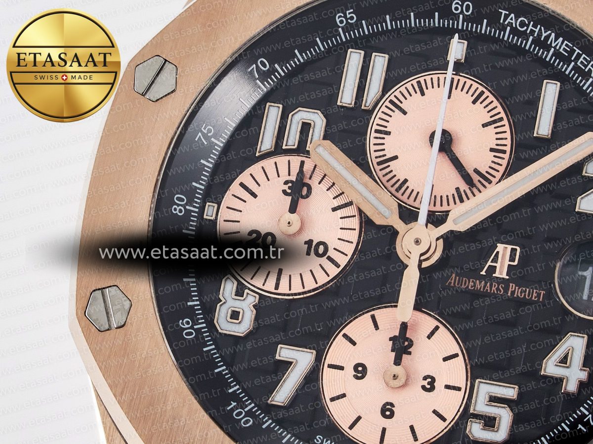 Audemars Piguet Royal Oak Offshore 42mm Best Edition Black Dial on RG Bracelet A7750 - Görsel 11