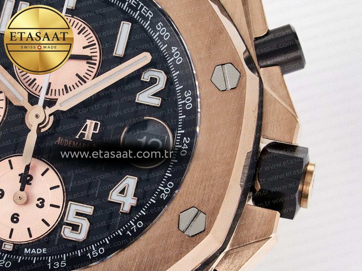 Audemars Piguet Royal Oak Offshore 42mm Best Edition Black Dial on RG Bracelet A7750 - Görsel 13