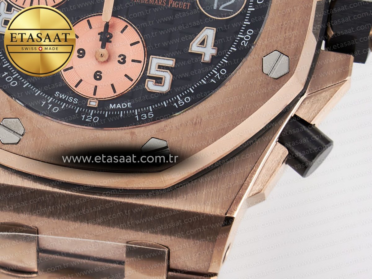 Audemars Piguet Royal Oak Offshore 42mm Best Edition Black Dial on RG Bracelet A7750 - Görsel 15