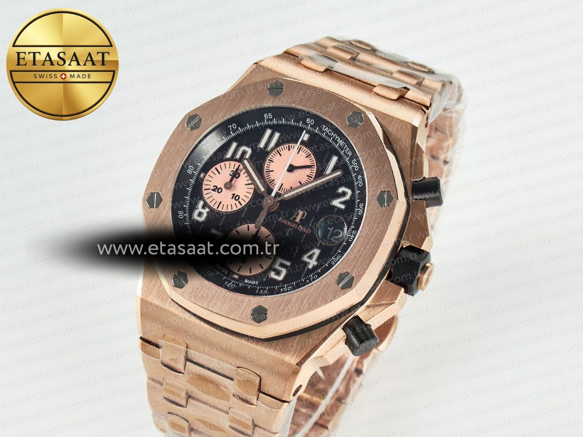 Audemars Piguet Royal Oak Offshore 42mm Best Edition Black Dial on RG Bracelet A7750 - Görsel 2