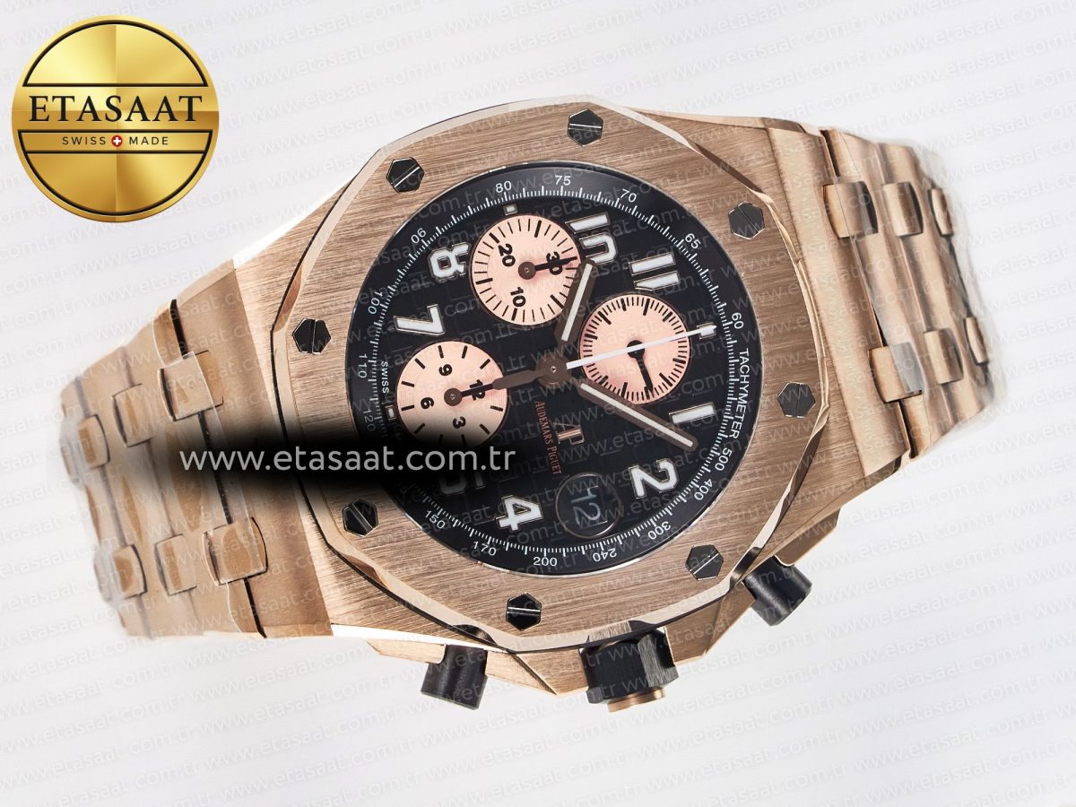 Audemars Piguet Royal Oak Offshore 42mm Best Edition Black Dial on RG Bracelet A7750 - Görsel 8