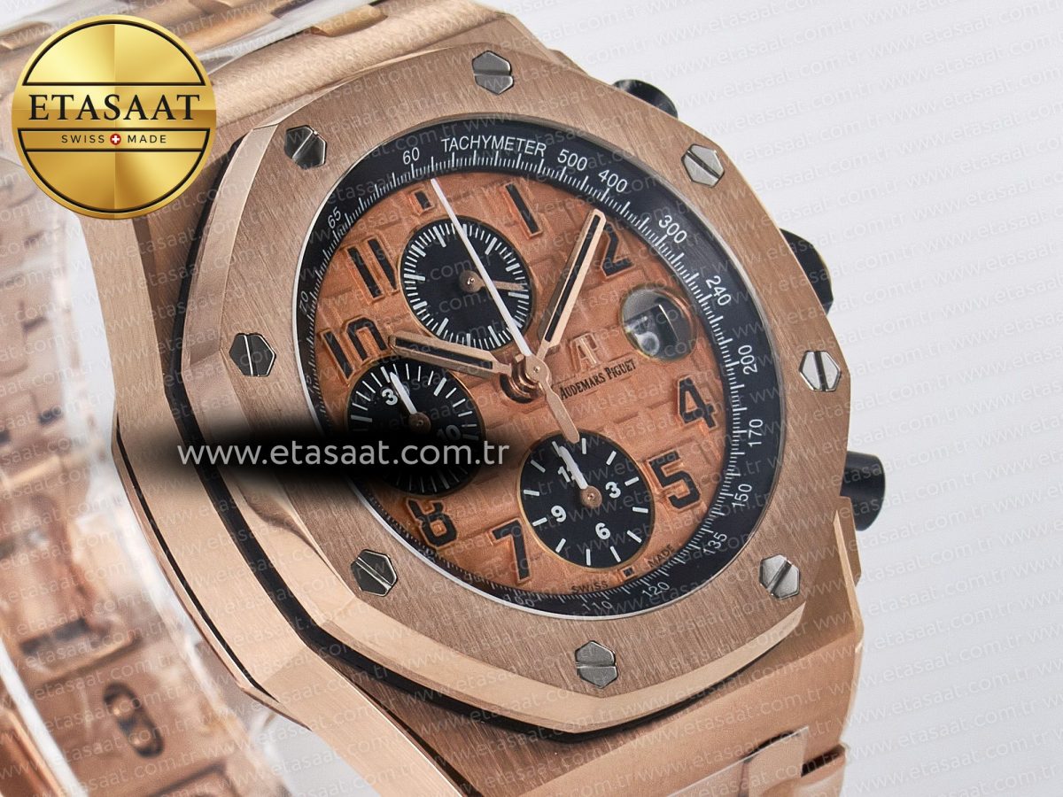 Audemars Piguet Royal Oak Offshore 42mm Best Edition RG Dial on RG Bracelet A7750 - Görsel 5