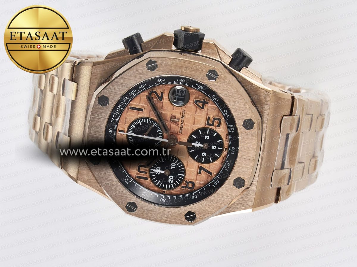 Audemars Piguet Royal Oak Offshore 42mm Best Edition RG Dial on RG Bracelet A7750 - Görsel 9