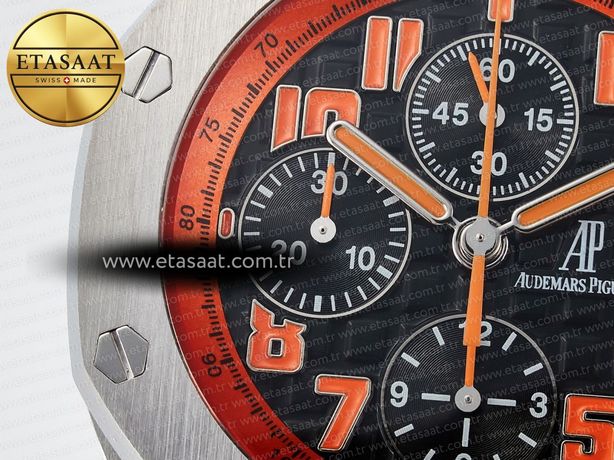 Audemars Piguet Royal Oak Offshore 42mm Volcano TKF Best Edition Black Dial on Black Leather Strap A7750 - Görsel 10