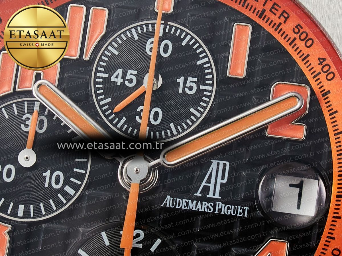 Audemars Piguet Royal Oak Offshore 42mm Volcano TKF Best Edition Black Dial on Black Leather Strap A7750 - Görsel 11