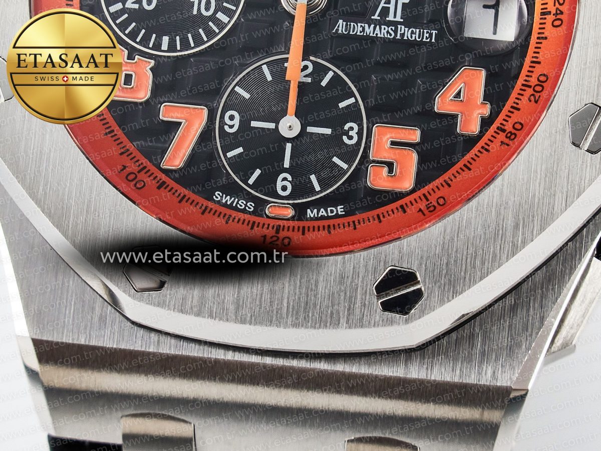 Audemars Piguet Royal Oak Offshore 42mm Volcano TKF Best Edition Black Dial on Black Leather Strap A7750 - Görsel 13