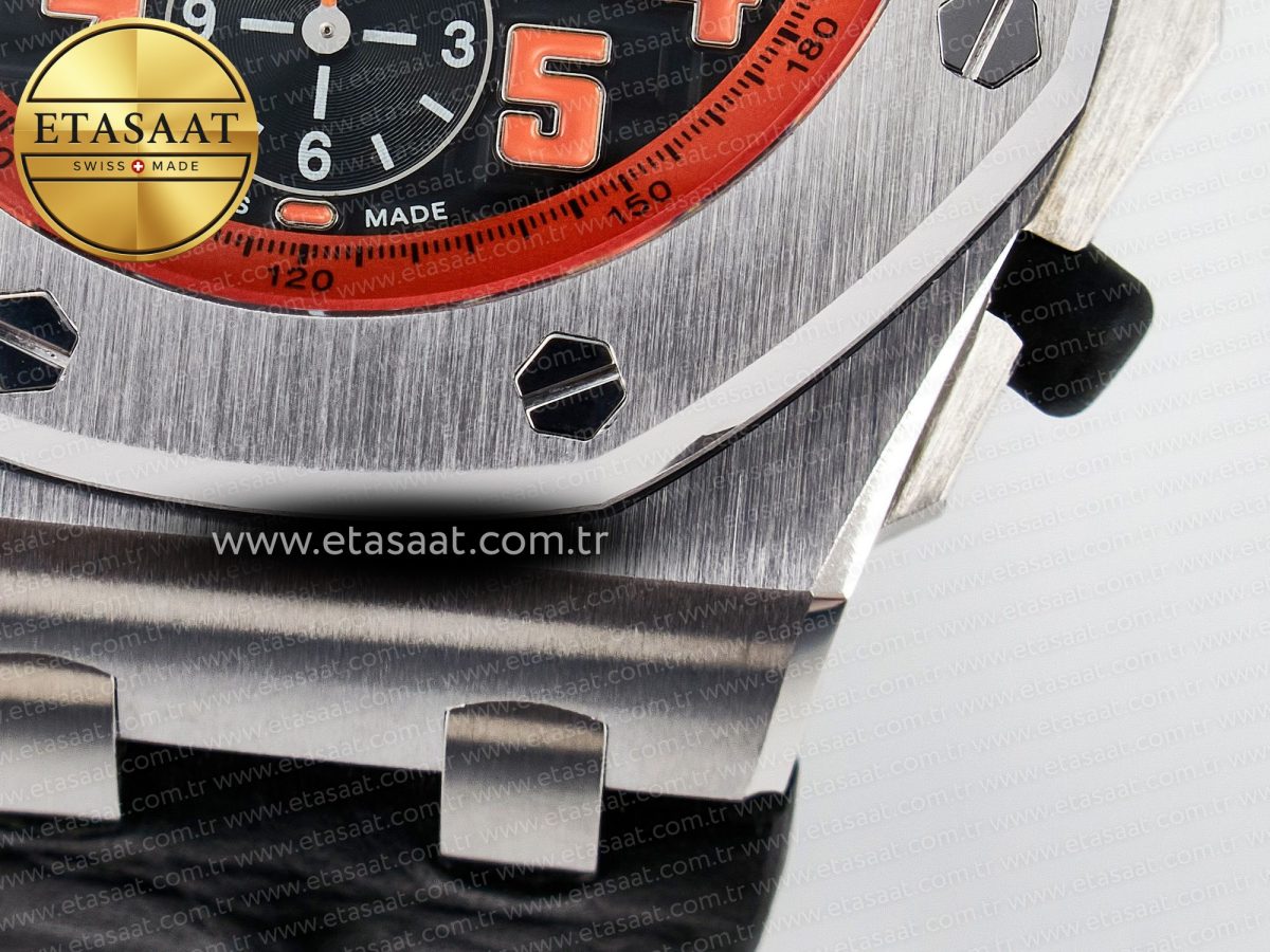Audemars Piguet Royal Oak Offshore 42mm Volcano TKF Best Edition Black Dial on Black Leather Strap A7750 - Görsel 14