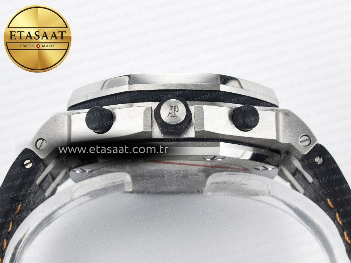 Audemars Piguet Royal Oak Offshore 42mm Volcano TKF Best Edition Black Dial on Black Leather Strap A7750 - Görsel 16