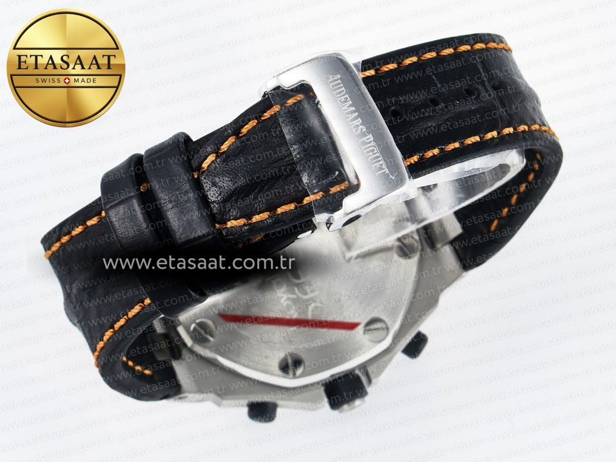 Audemars Piguet Royal Oak Offshore 42mm Volcano TKF Best Edition Black Dial on Black Leather Strap A7750 - Görsel 17