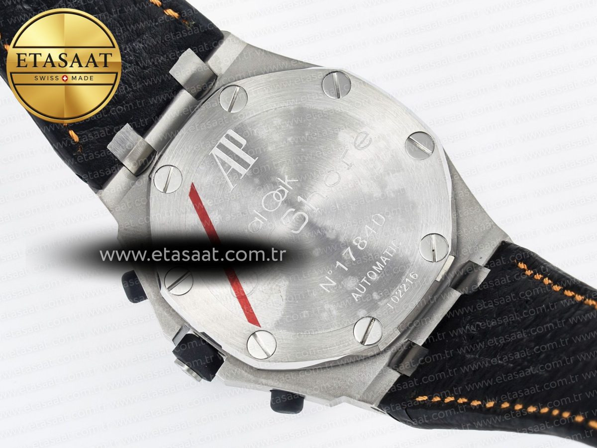 Audemars Piguet Royal Oak Offshore 42mm Volcano TKF Best Edition Black Dial on Black Leather Strap A7750 - Görsel 18