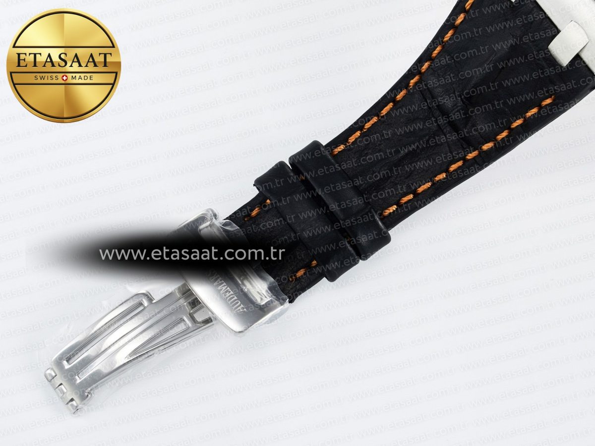 Audemars Piguet Royal Oak Offshore 42mm Volcano TKF Best Edition Black Dial on Black Leather Strap A7750 - Görsel 20