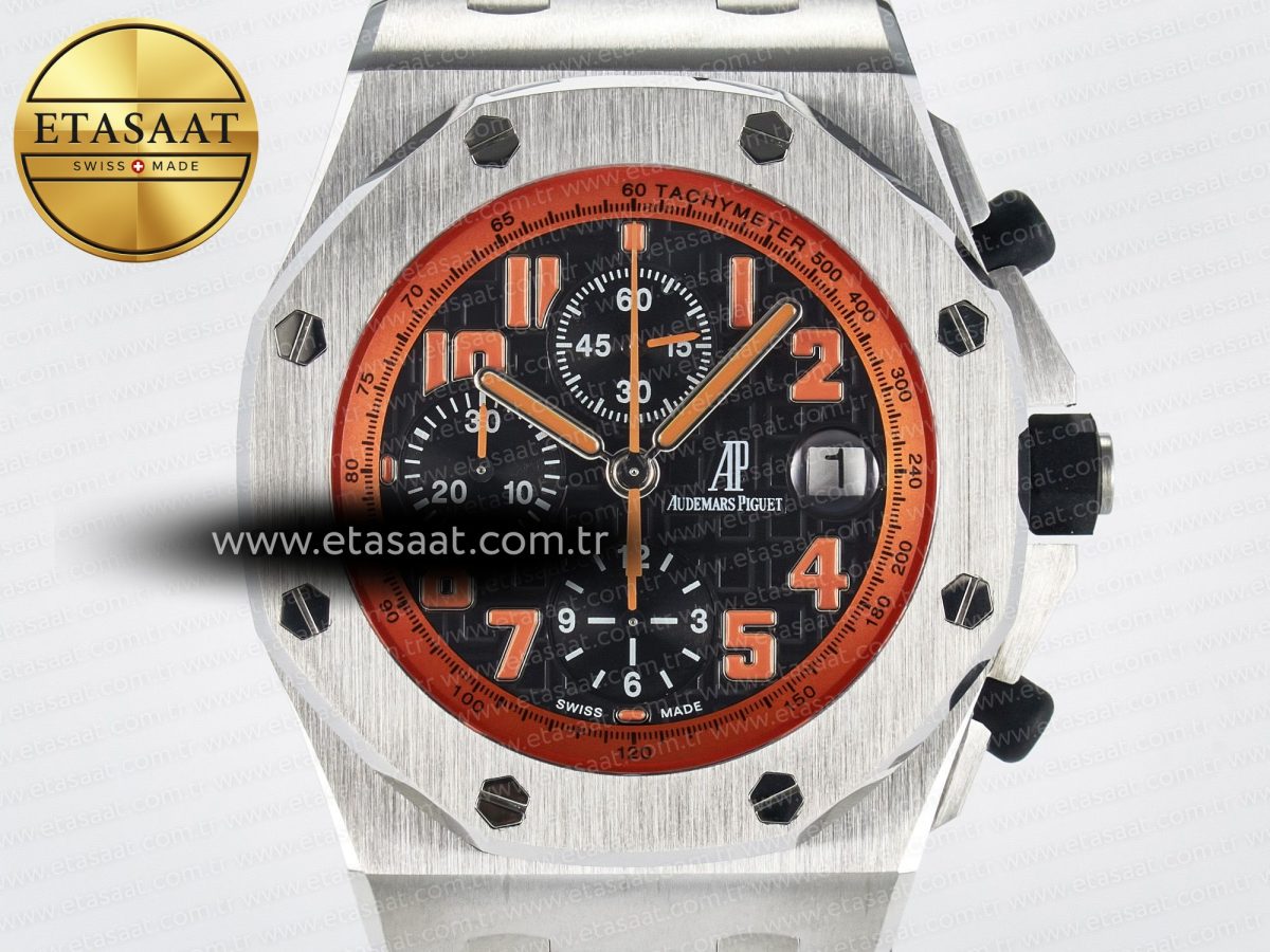 Audemars Piguet Royal Oak Offshore 42mm Volcano TKF Best Edition Black Dial on Black Leather Strap A7750 - Görsel 4