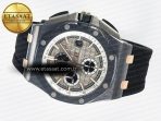 Audemars Piguet Royal Oak Offshore 44mm Black Ceramic RG TKF 1:1 Best Edition Gray Dial on Black Rubber Strap A3126 - Görsel 9