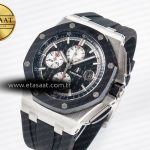 Audemars Piguet Royal Oak Offshore 44mm Black Ceramic SS TKF 1:1 Best Edition Black/White Dial on Black Rubber Strap A3126