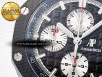 Audemars Piguet Royal Oak Offshore 44mm Black Ceramic SS TKF 1:1 Best Edition Black/White Dial on Black Rubber Strap A3126 - Görsel 10