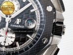 Audemars Piguet Royal Oak Offshore 44mm Black Ceramic SS TKF 1:1 Best Edition Black/White Dial on Black Rubber Strap A3126 - Görsel 12