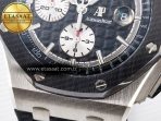Audemars Piguet Royal Oak Offshore 44mm Black Ceramic SS TKF 1:1 Best Edition Black/White Dial on Black Rubber Strap A3126 - Görsel 13