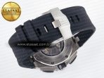 Audemars Piguet Royal Oak Offshore 44mm Black Ceramic SS TKF 1:1 Best Edition Black/White Dial on Black Rubber Strap A3126 - Görsel 17