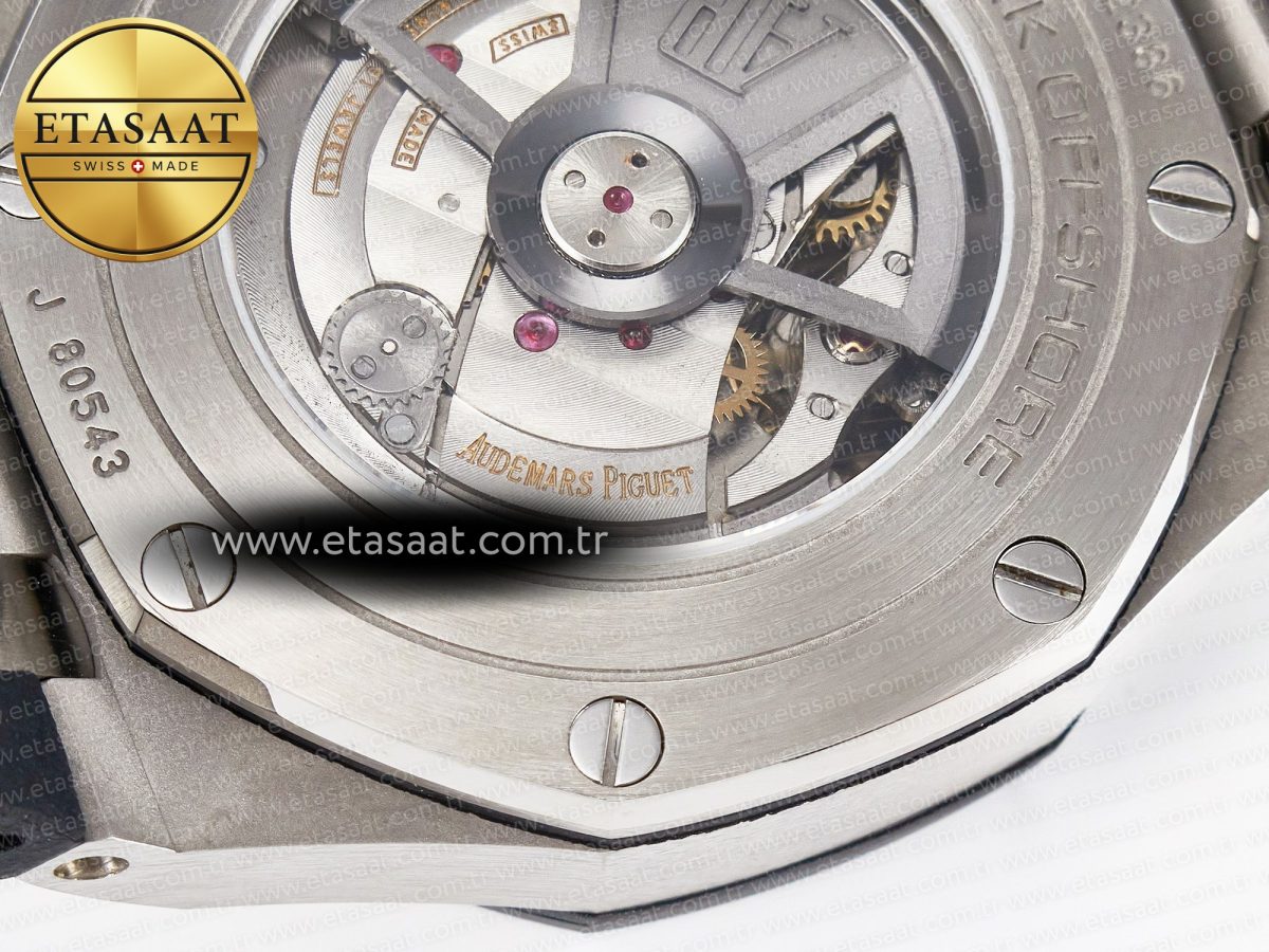 Audemars Piguet Royal Oak Offshore 44mm Black Ceramic SS TKF 1:1 Best Edition Black/White Dial on Black Rubber Strap A3126 - Görsel 22