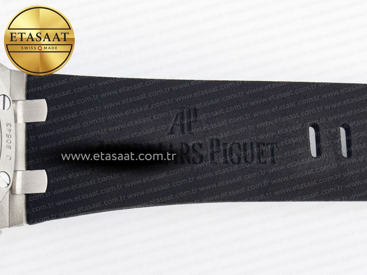Audemars Piguet Royal Oak Offshore 44mm Black Ceramic SS TKF 1:1 Best Edition Black/White Dial on Black Rubber Strap A3126 - Görsel 27