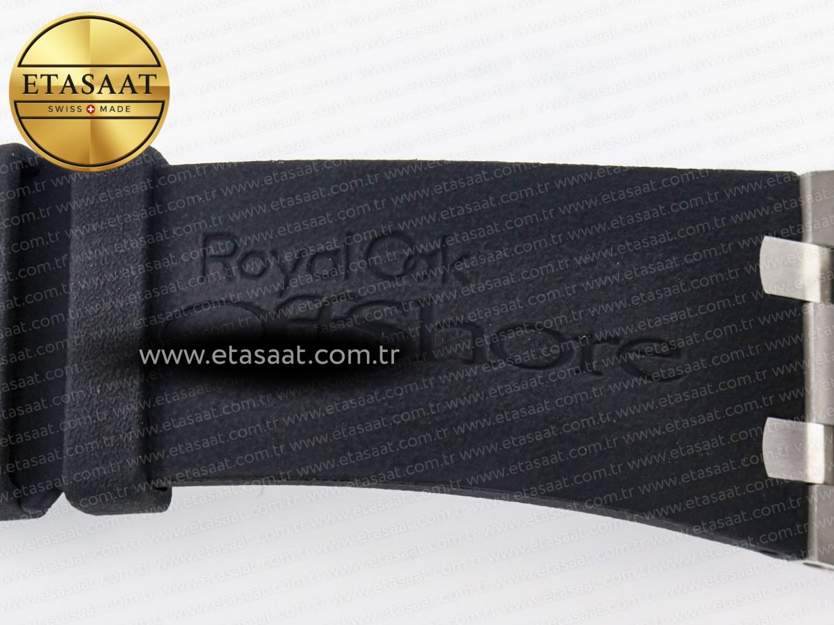 Audemars Piguet Royal Oak Offshore 44mm Black Ceramic SS TKF 1:1 Best Edition Black/White Dial on Black Rubber Strap A3126 - Görsel 28