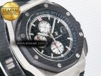 Audemars Piguet Royal Oak Offshore 44mm Black Ceramic SS TKF 1:1 Best Edition Black/White Dial on Black Rubber Strap A3126 - Görsel 5