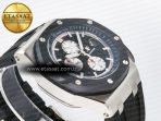 Audemars Piguet Royal Oak Offshore 44mm Black Ceramic SS TKF 1:1 Best Edition Black/White Dial on Black Rubber Strap A3126 - Görsel 7