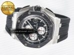 Audemars Piguet Royal Oak Offshore 44mm Black Ceramic SS TKF 1:1 Best Edition Black/White Dial on Black Rubber Strap A3126 - Görsel 9