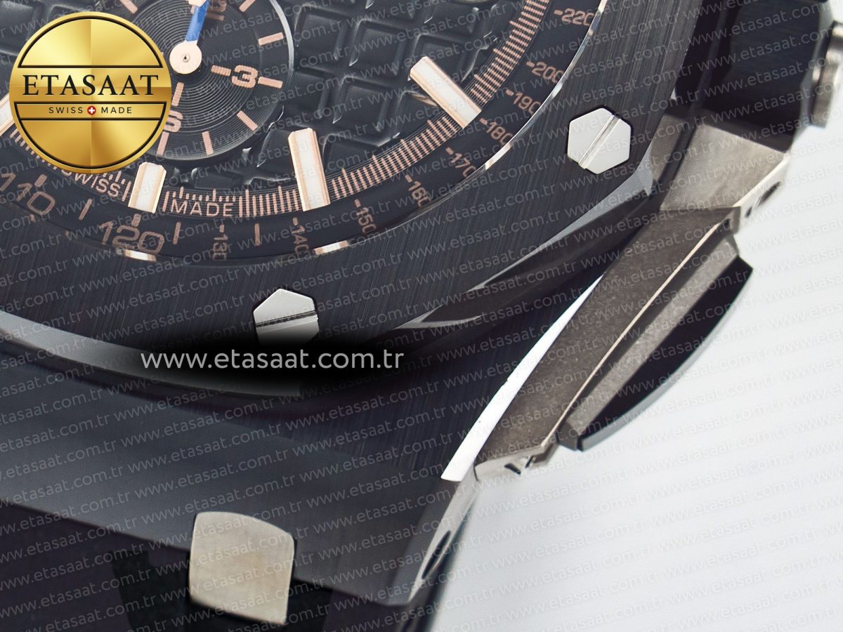 Audemars Piguet Royal Oak Offshore 44mm Black Ceramic Best Edition Black Dial on Black Rubber A3126 - Görsel 15