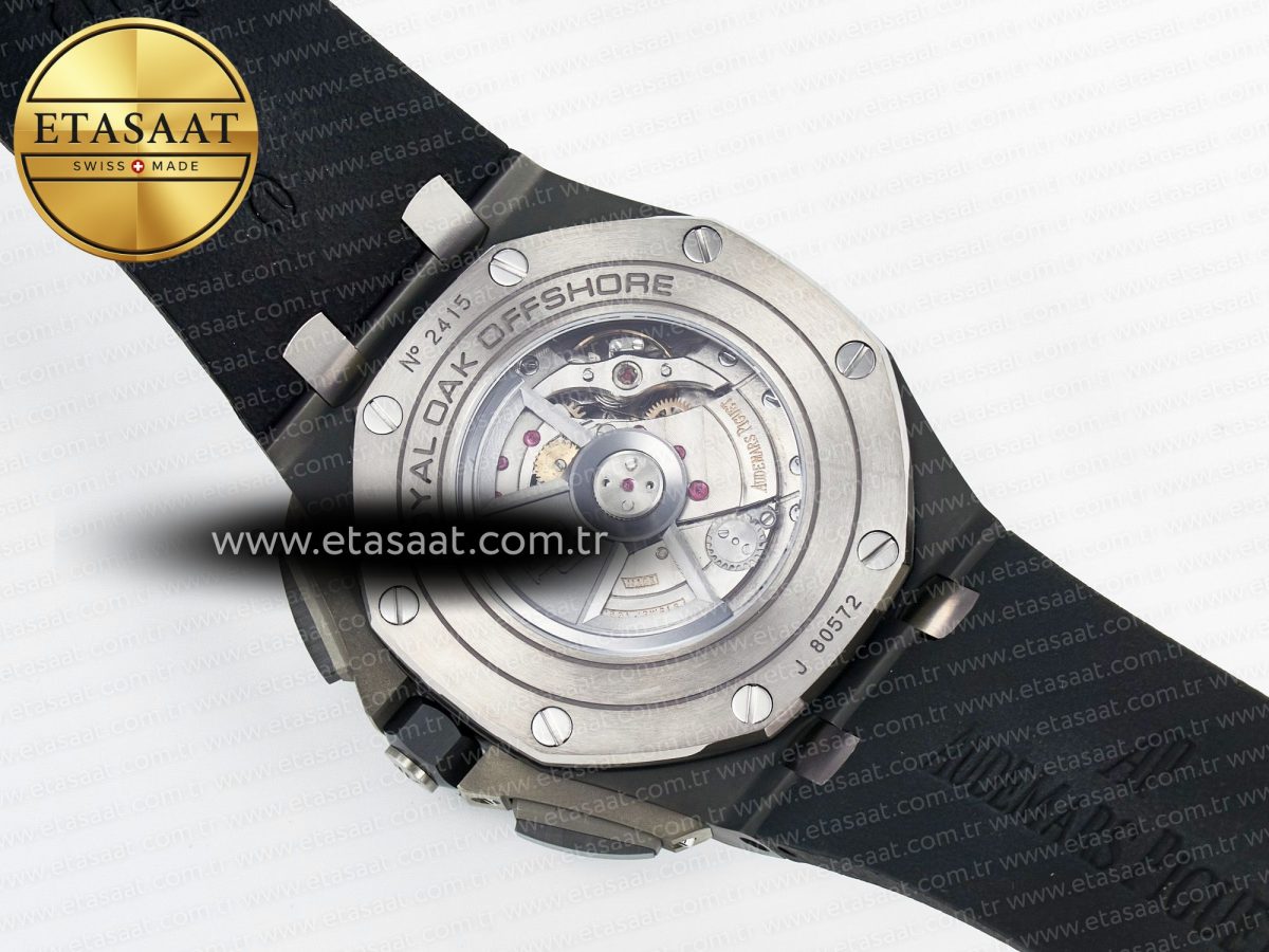 Audemars Piguet Royal Oak Offshore 44mm Black Ceramic Best Edition Black Dial on Black Rubber A3126 - Görsel 19
