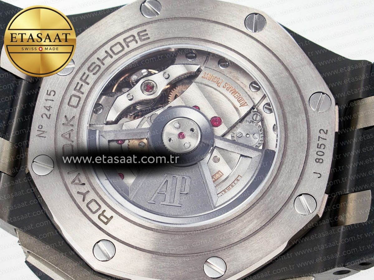 Audemars Piguet Royal Oak Offshore 44mm Black Ceramic Best Edition Black Dial on Black Rubber A3126 - Görsel 20