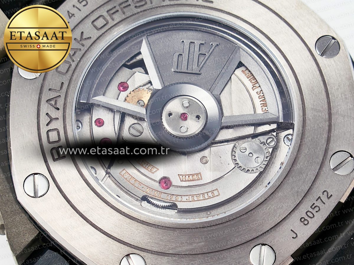 Audemars Piguet Royal Oak Offshore 44mm Black Ceramic Best Edition Black Dial on Black Rubber A3126 - Görsel 21