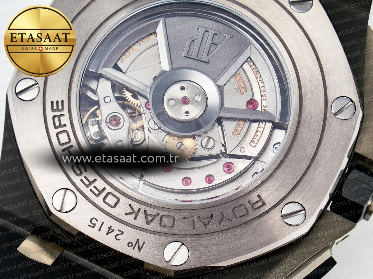 Audemars Piguet Royal Oak Offshore 44mm Black Ceramic Best Edition Black Dial on Black Rubber A3126 - Görsel 22