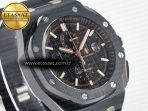Audemars Piguet Royal Oak Offshore 44mm Black Ceramic Best Edition Black Dial on Black Rubber A3126 - Görsel 5