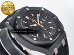 Audemars Piguet Royal Oak Offshore 44mm Black Ceramic Best Edition Black Dial on Black Rubber A3126 - Görsel 7