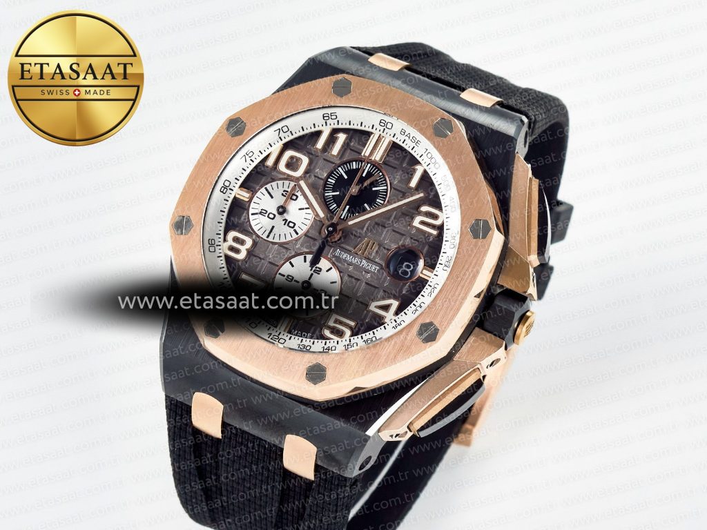 royal oak offshore 44mm black ceramic tkf 11 best edition gray dial rg bezel on black rubber strap a31261