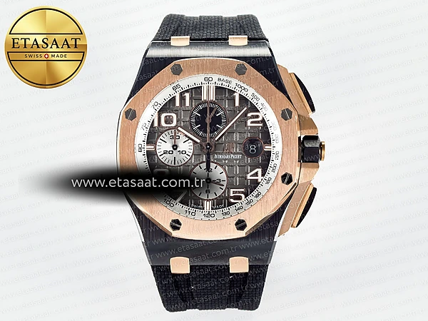 Audemars Piguet Royal Oak Offshore Gri Kadran RG A3126 Eta Saat - 1:1 Süper Klon Replika Saat