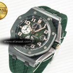 Audemars Piguet Royal Oak Offshore 44mm Black Ceramic TKF 1:1 Best Edition Green Dial on Green Rubber Strap A3126
