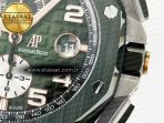 Audemars Piguet Royal Oak Offshore 44mm Black Ceramic TKF 1:1 Best Edition Green Dial on Green Rubber Strap A3126 - Görsel 12