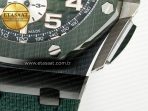 Audemars Piguet Royal Oak Offshore 44mm Black Ceramic TKF 1:1 Best Edition Green Dial on Green Rubber Strap A3126 - Görsel 14
