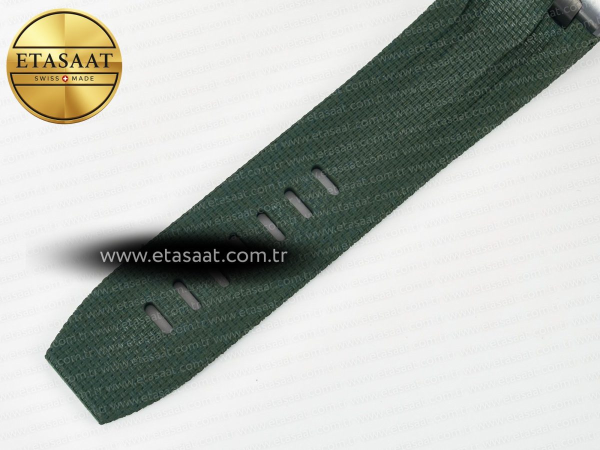Audemars Piguet Royal Oak Offshore 44mm Black Ceramic TKF 1:1 Best Edition Green Dial on Green Rubber Strap A3126 - Görsel 23