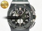 Audemars Piguet Royal Oak Offshore 44mm Black Ceramic TKF 1:1 Best Edition Green Dial on Green Rubber Strap A3126 - Görsel 4