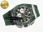 Audemars Piguet Royal Oak Offshore 44mm Black Ceramic TKF 1:1 Best Edition Green Dial on Green Rubber Strap A3126 - Görsel 8