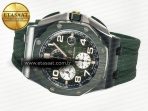Audemars Piguet Royal Oak Offshore 44mm Black Ceramic TKF 1:1 Best Edition Green Dial on Green Rubber Strap A3126 - Görsel 9